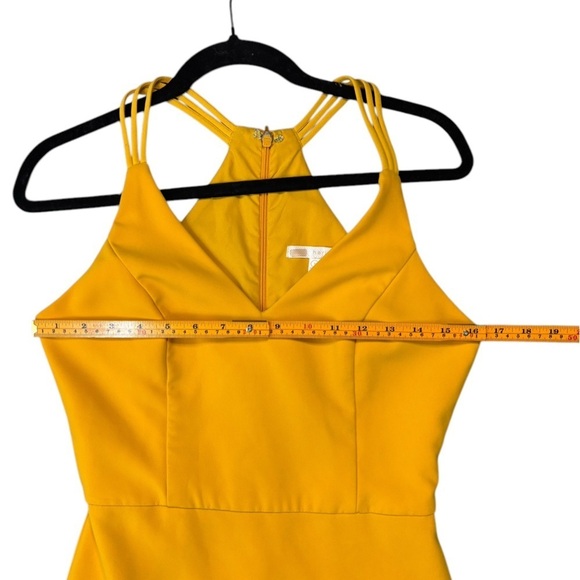 Harlyn Yellow Asymmetrical Sheath Dress Size Small - Picture 9 of 11